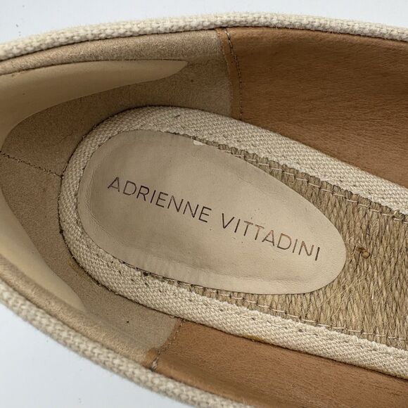 Adrienne Vittadini Sandals Womens 9.5 Bailee Espadrille Wedge Tan Peep Toe‎ B4 - Picture 2 of 10